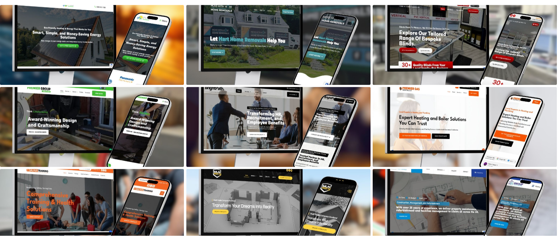 A showcase of various clients' websites.