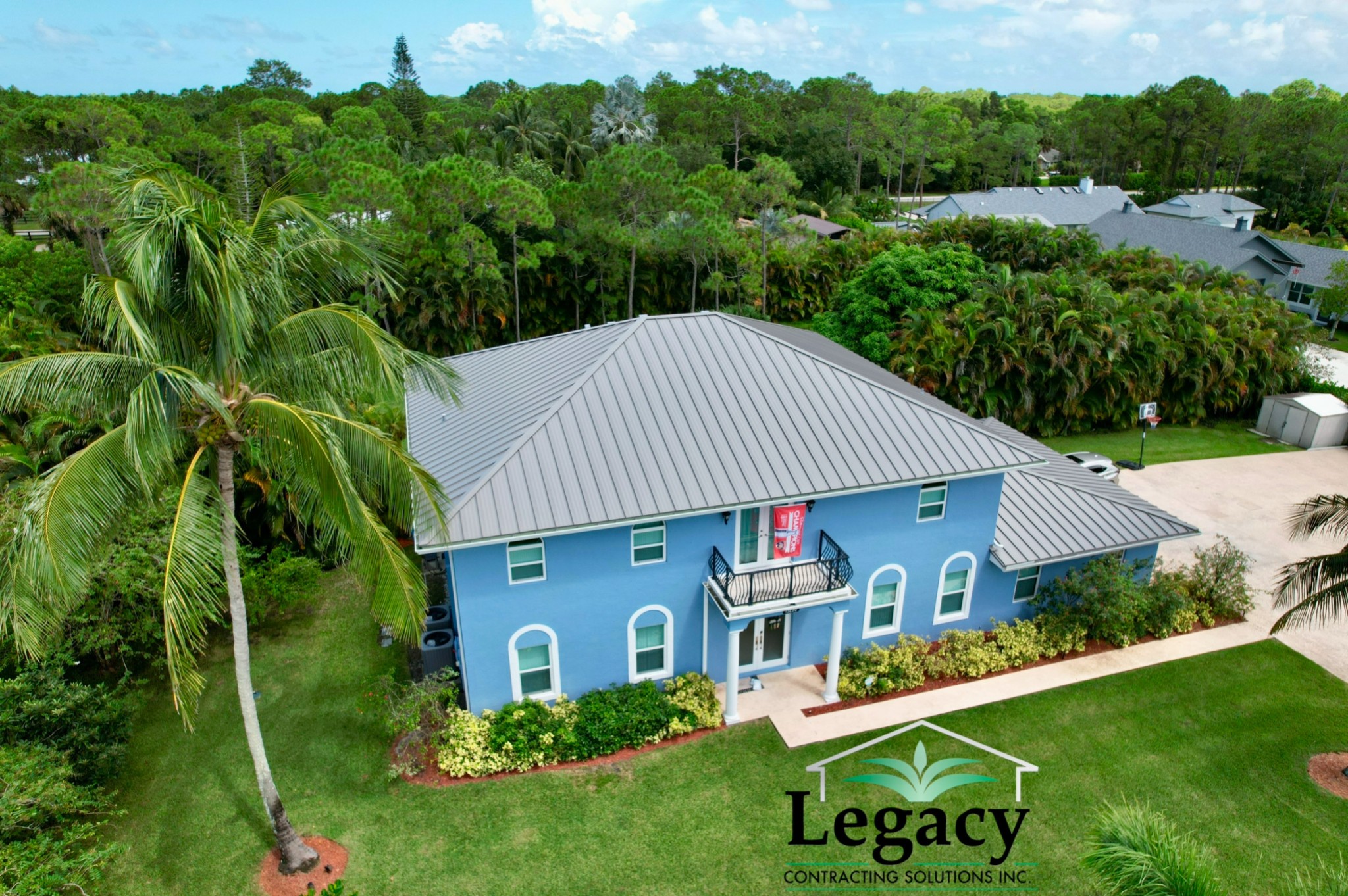 The color of this metal roof that we installed is called Slate Gray.