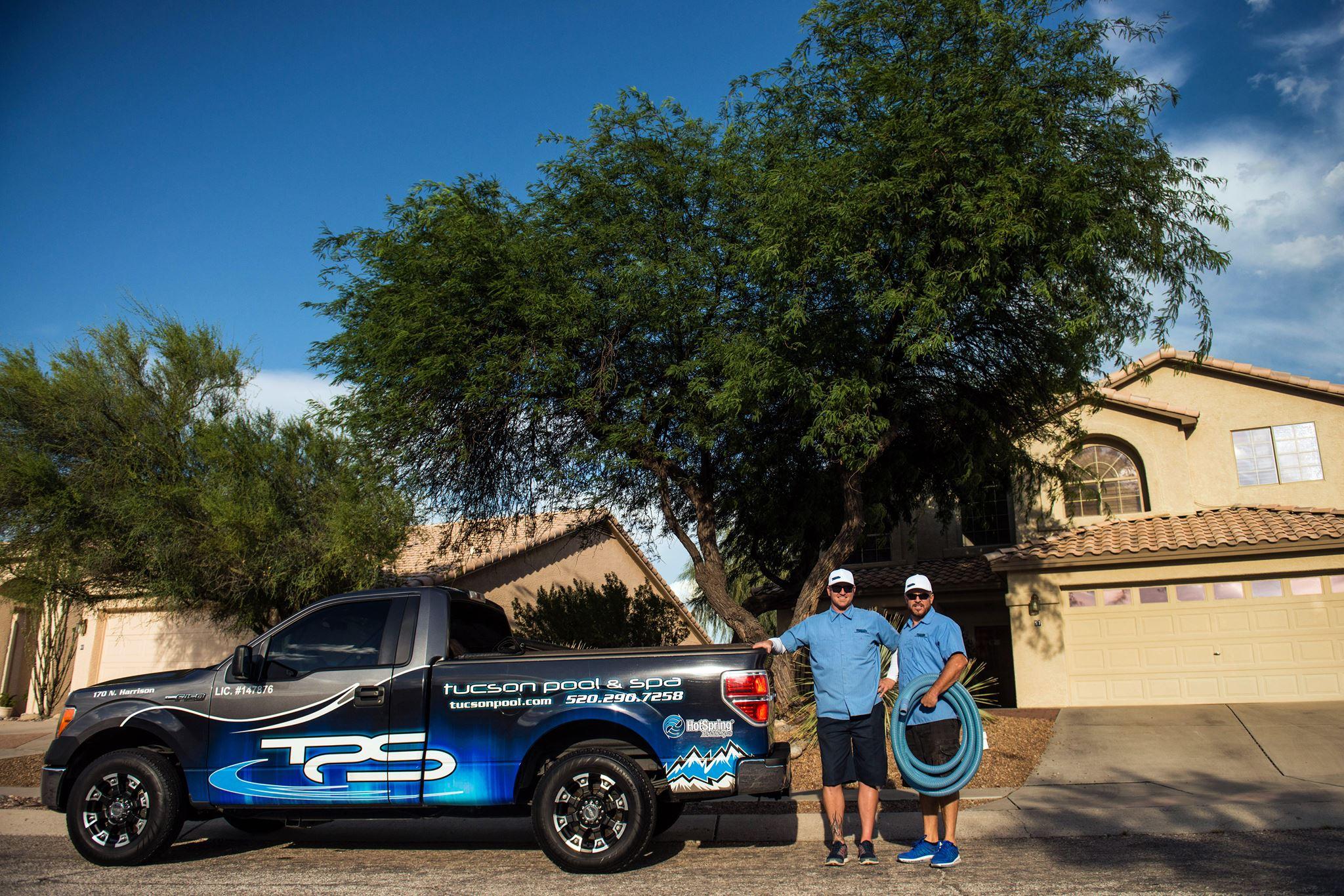 Owner and team member by Tucson Pools and Spa's Truck Tucson Pool & Spa Tucson (520)296-0993