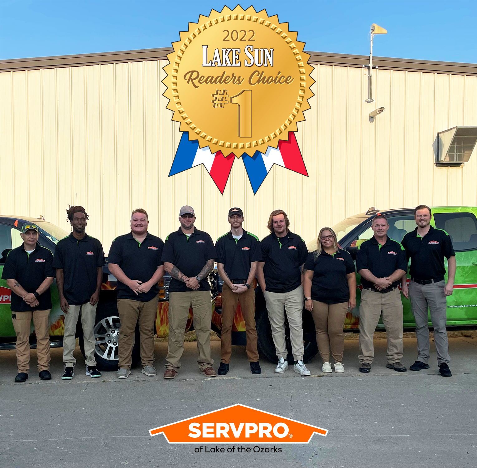 SERVPRO of Lake of the Ozarks is so proud to be voted as the #1 Restoration company by Lake Sun readers! Our team will be recognized at the 27th annual Lake Sun Readers Choice Party.