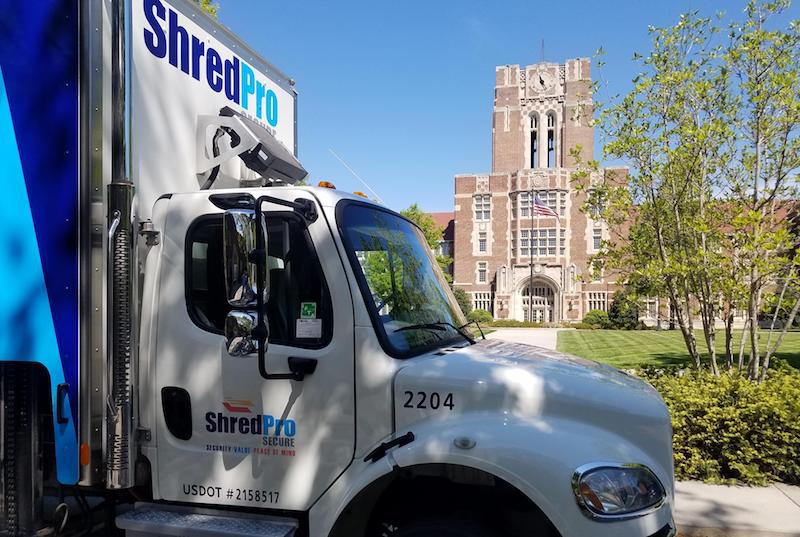 ShredPro Secure mobile shredding truck at the University of Tennessee
