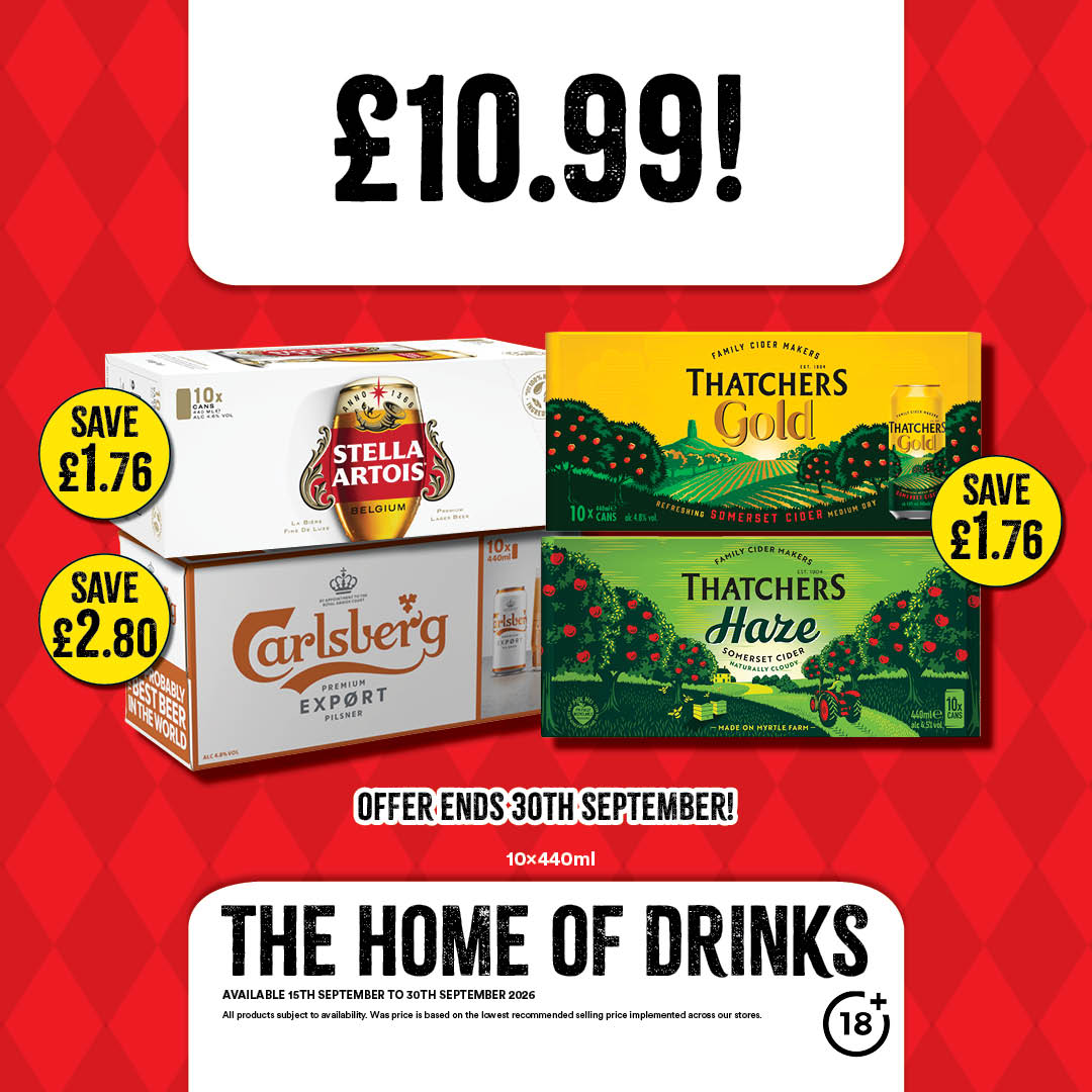 &pound;10.99 large beer packs