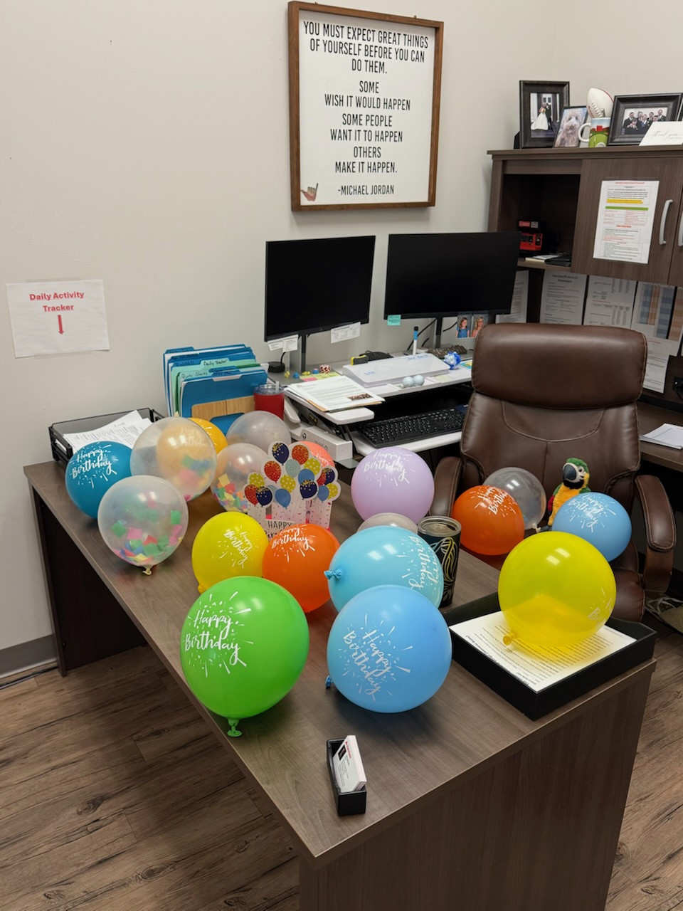 John came into the office on his birthday to find his entire desk covered in colorful balloons. The team at John Moody State Farm knows how to celebrate their own!