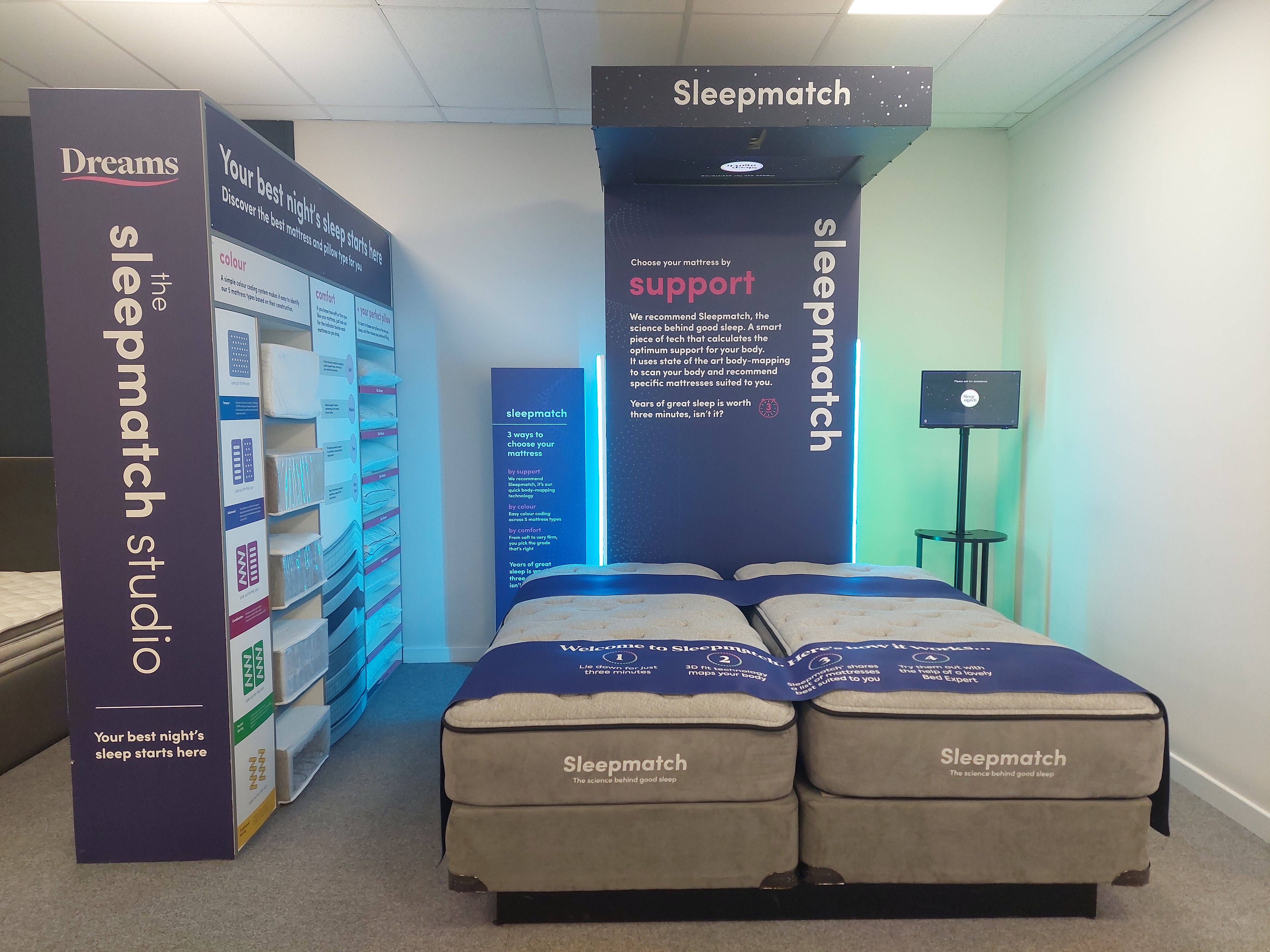 Head in-store for the full Sleepmatch&trade; experience. Our unique Sleepmatch&trade; technology matches you with your perfect bed.