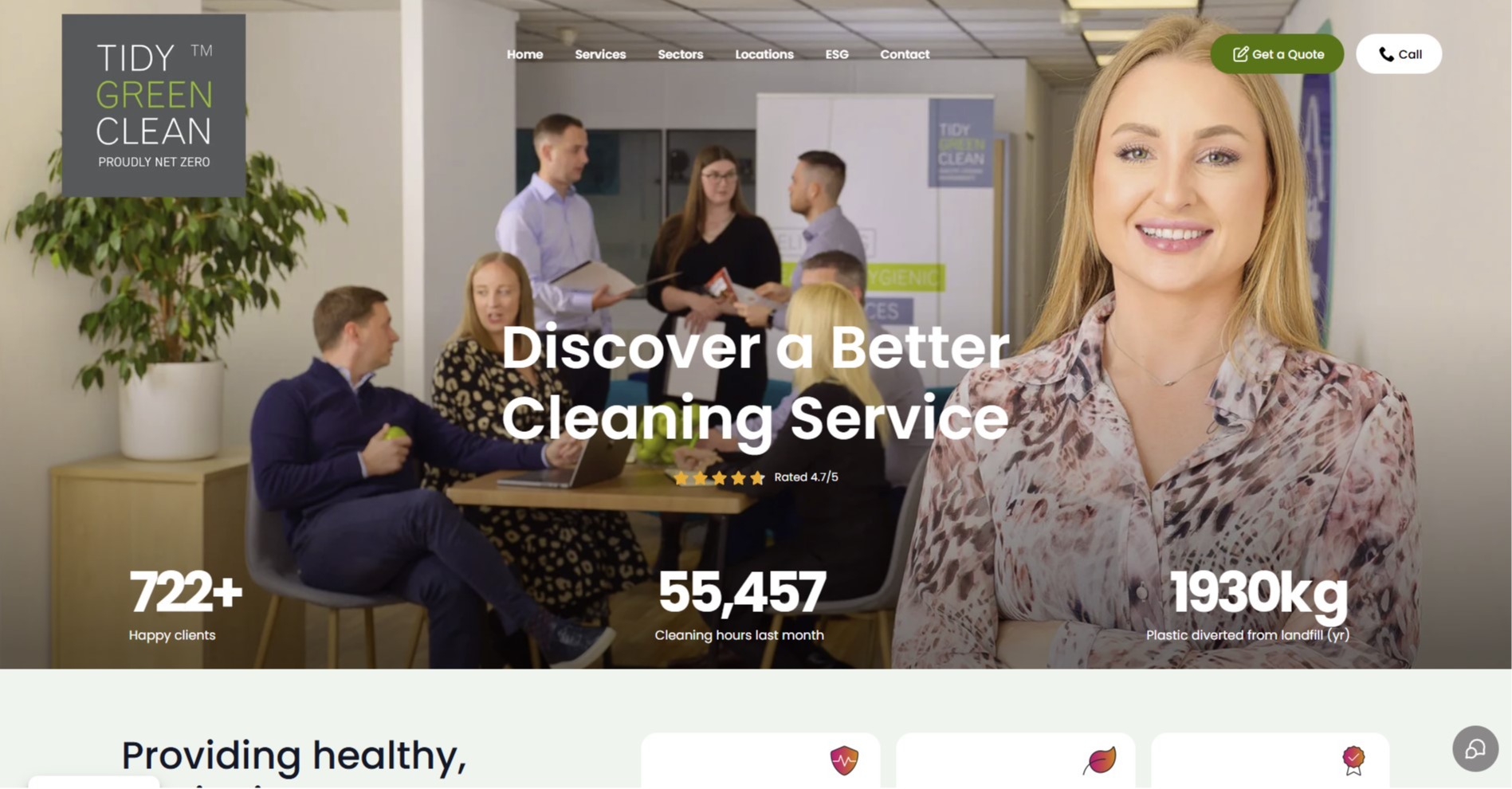 Commercial Cleaning website design and development