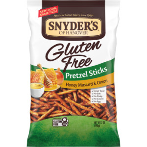 Snyder's of Hanover®Gluten Free Pretzel Sticks, Honey Mustard and Onion, 7 Oz featured image
