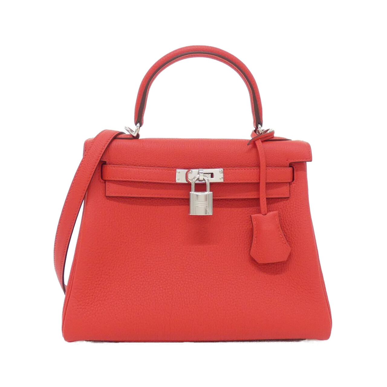 エルメス ケリー 25cm 044624CK トゴ ROUGE RADIEUX シルバー金具 W刻印