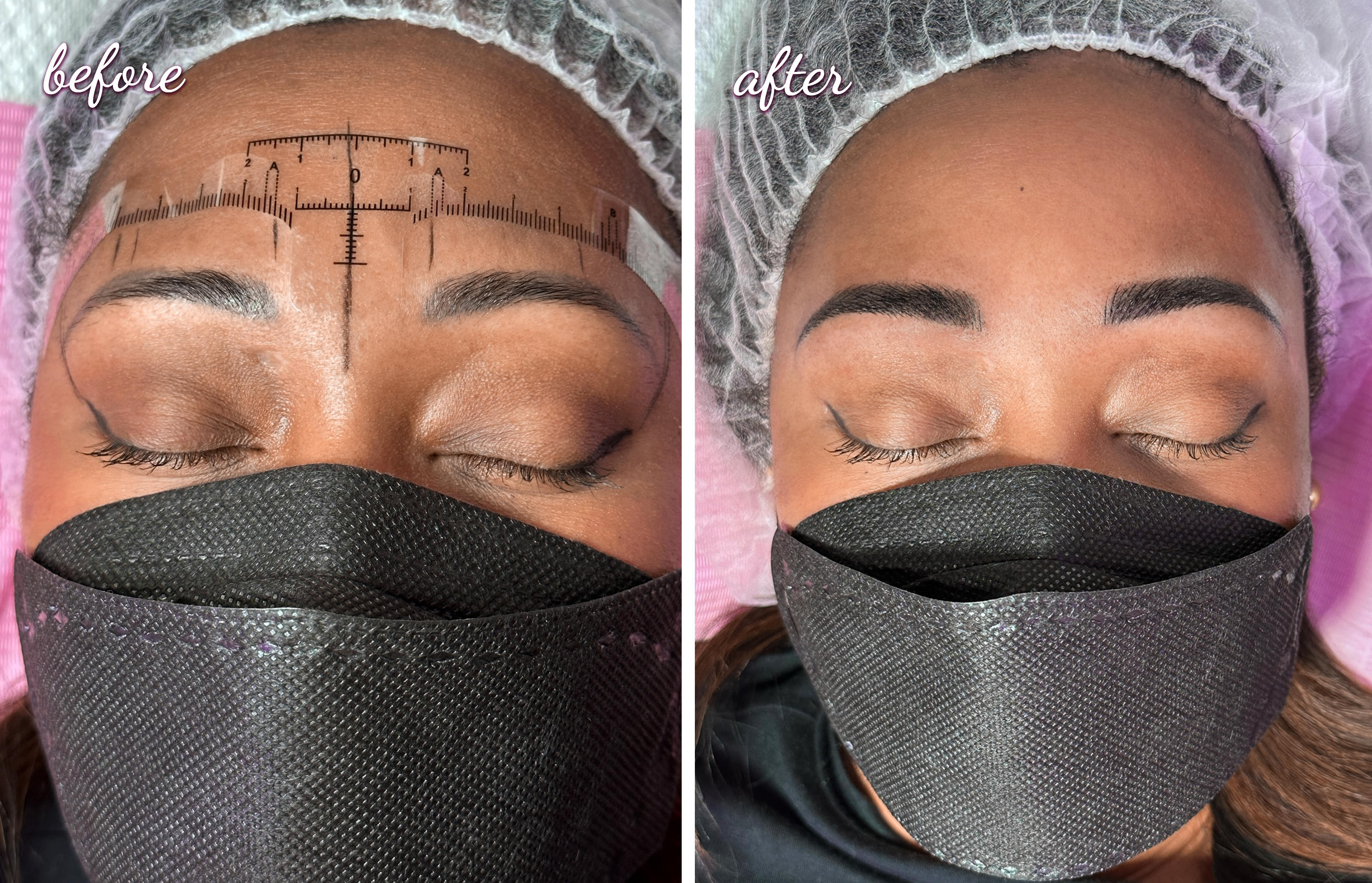 Microblading Before After at Laveda Lash & Brow