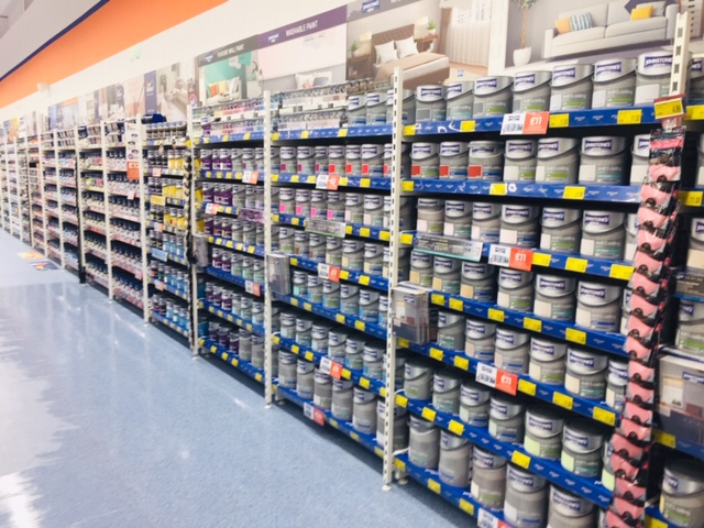 B&M's brand new store in Portsmouth stocks a huge paint range from the biggest brands like Dulux and Johnstone's.