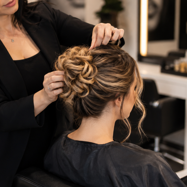 Professional event hairstyling and elegant updos at Avissa Salon in Ann Arbor are customized for wed 
