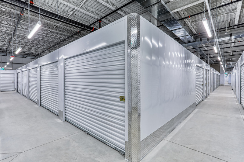 Inside the SmartStop storage facility in Goleta. Climate control storage unit hallway.