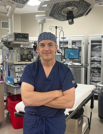 Brandon Miller, M.D., Ph.D. in the operating room. Photo provided