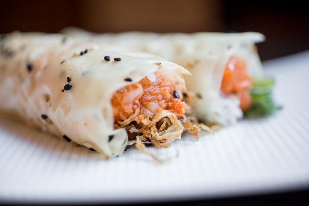 BAKED CRAB HANDROLL Crispy Onions + Spicy Aioli