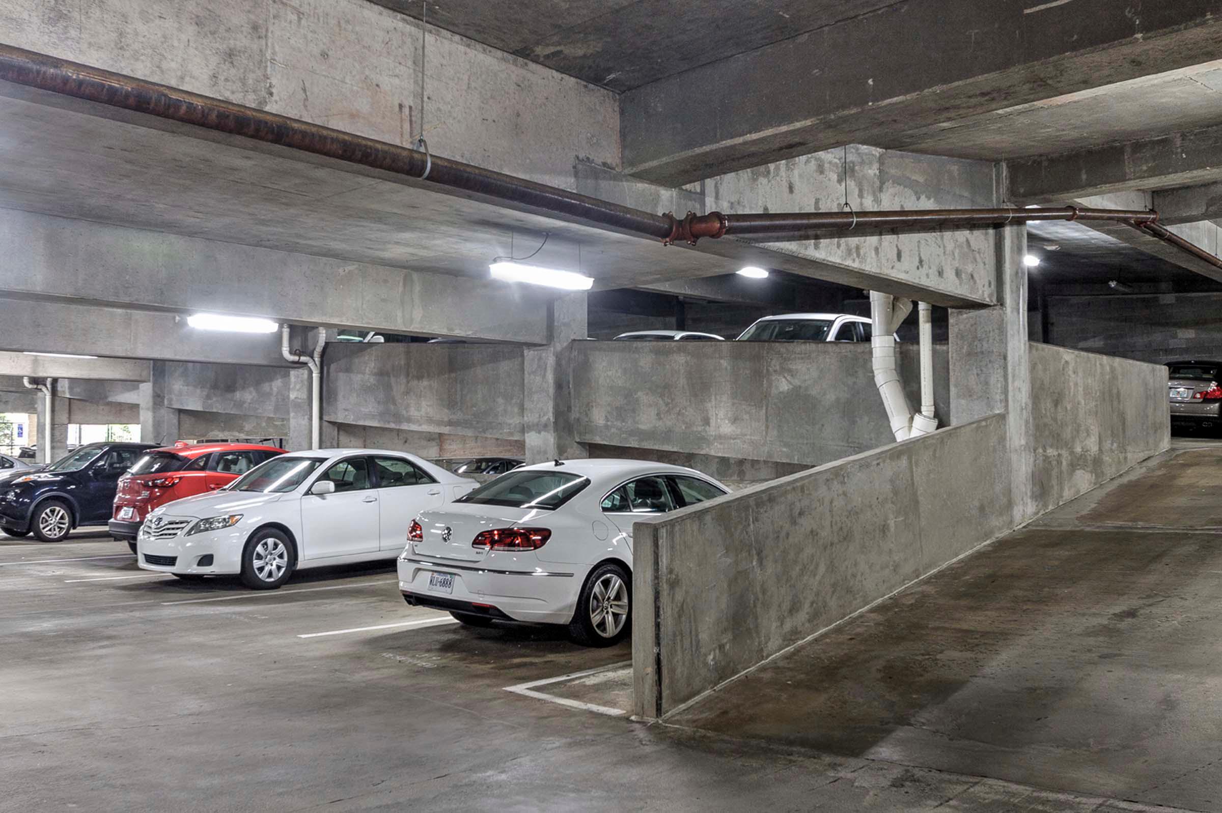 Parking garage interior