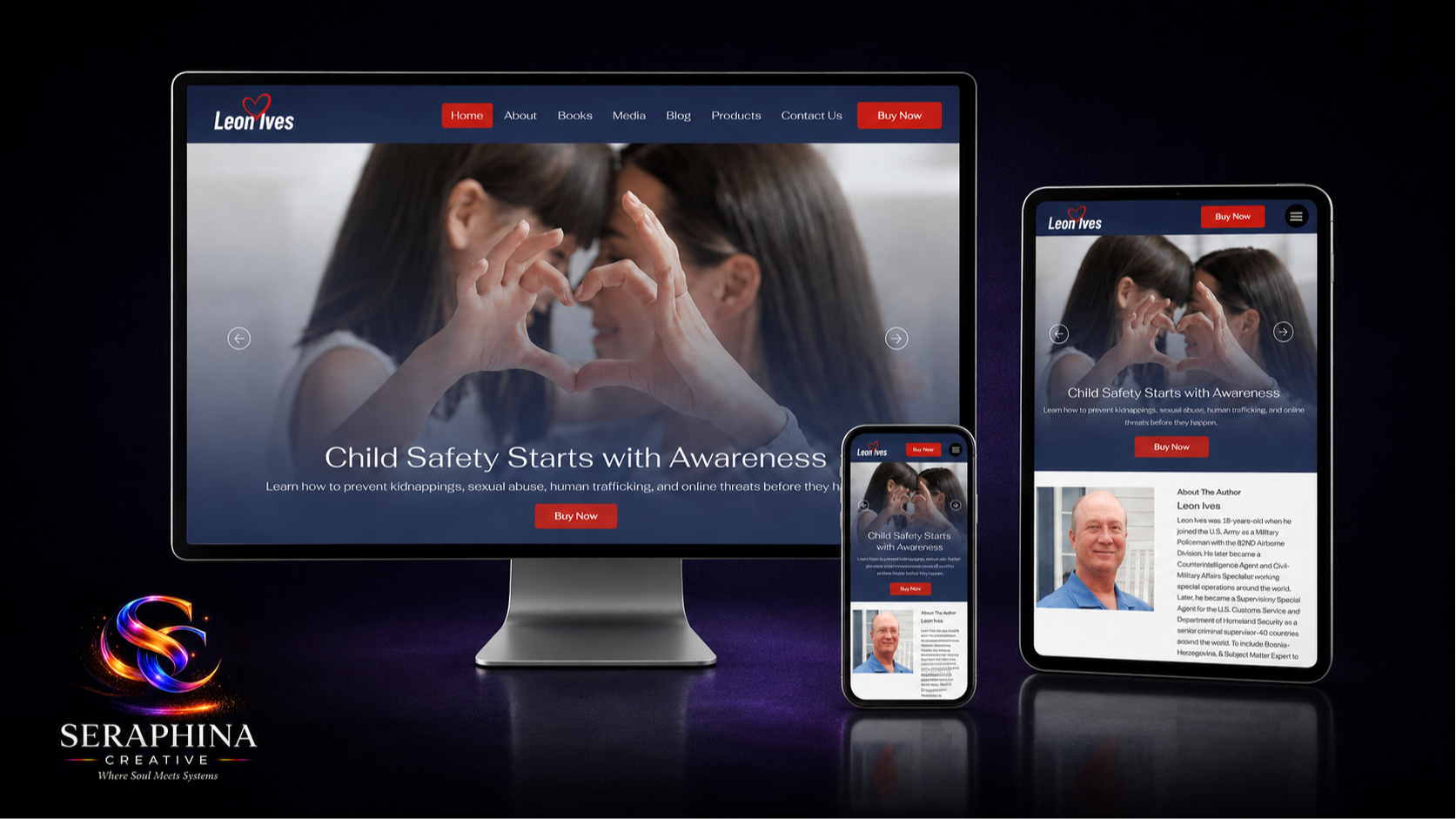 Custom author website design for Leon Ives, created to establish a professional digital presence for 