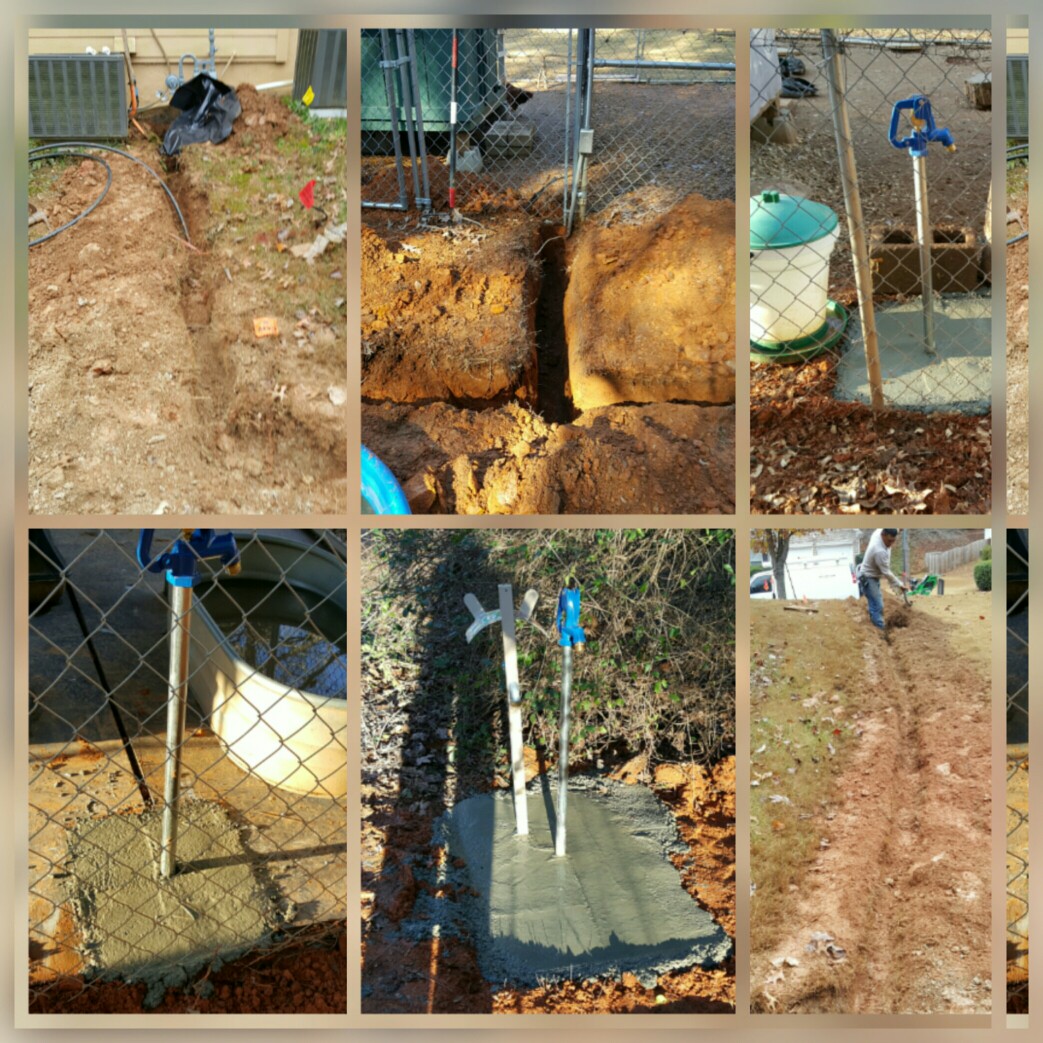 Installation of 7 yard hydrants for pet watering