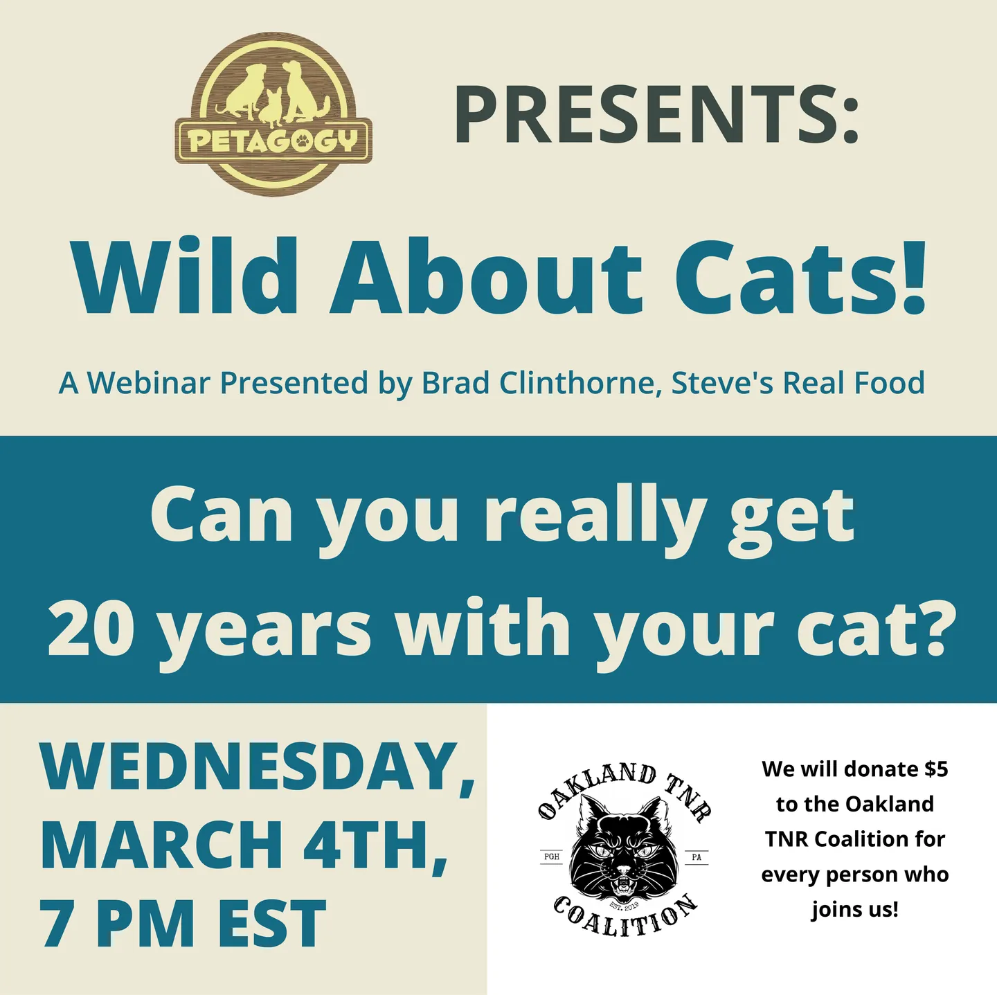 Image of Local Pet Event Wild About Cats: Steve's Real Food & Petagogy Nearby