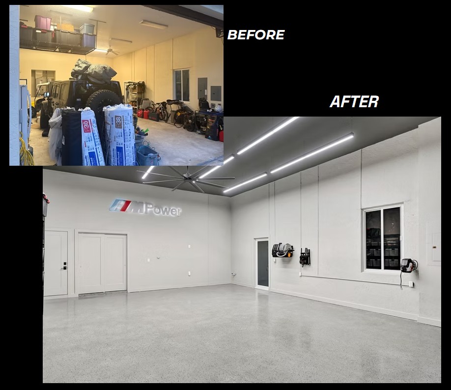 Before and After Garage Upgrade