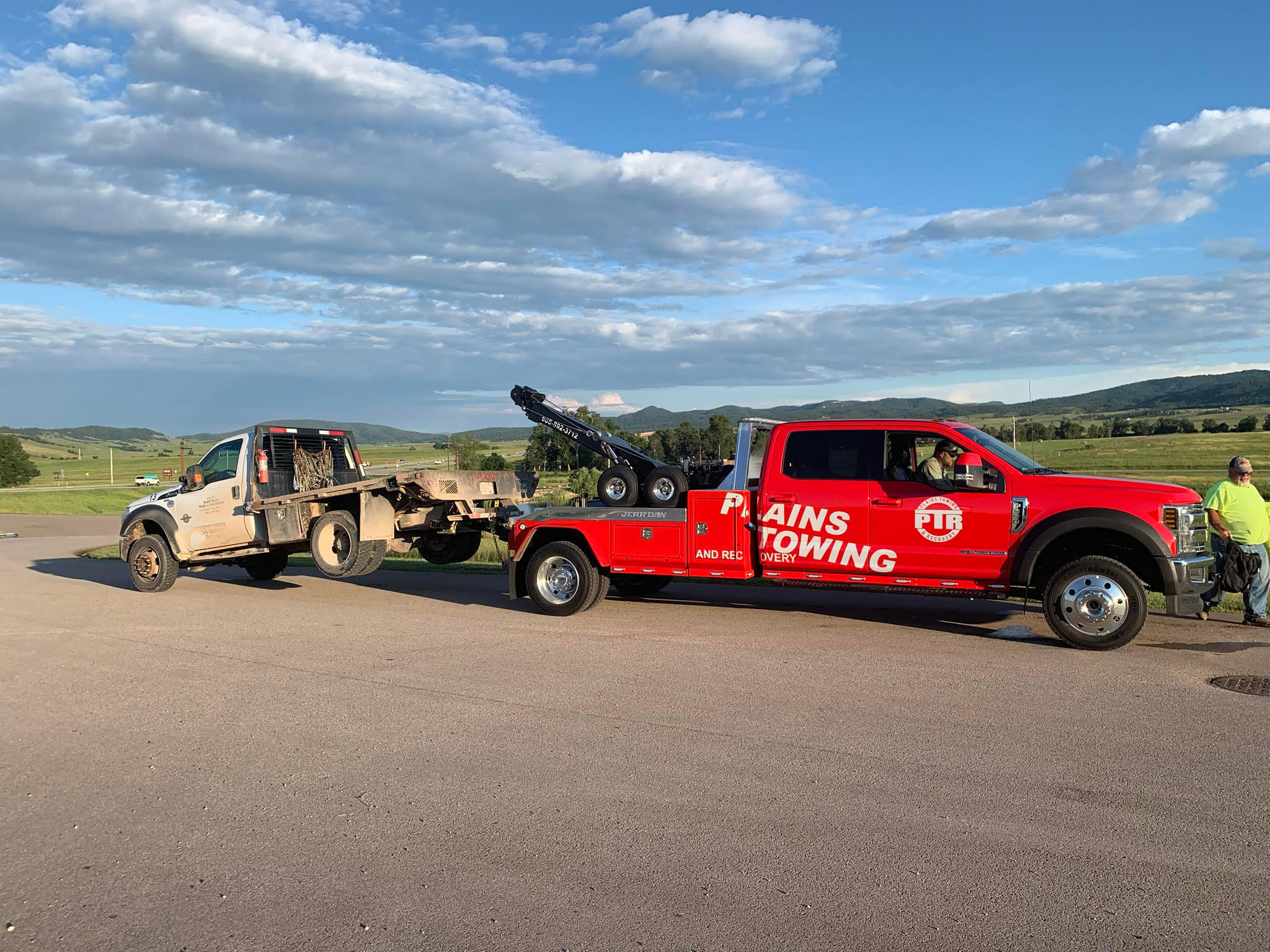 We have been serving Northwestern South Dakota for over 15 years, and are proud to serve all your towing and recovery needs. Large or small we have all the equipment, knowledge and manpower to serve you!  We have built our business with great service, fair pricing and going the extra mile for our customers. We serve 10 counties in 4 states, South Dakota, North Dakota, Wyoming and Montana, We are the preferred towing and recovery choice for law enforcement agencies in our local area, we have earned our relationship with local law enforcement and look forward to earning your trust as well! Plains Towing and Recovery provides a wide assortment of towing and recovery services that range from towing motorcycles and compact cars to performing full recovery on semis and their trailers. We also proudly work with a number of law enforcement agencies throughout our service area.