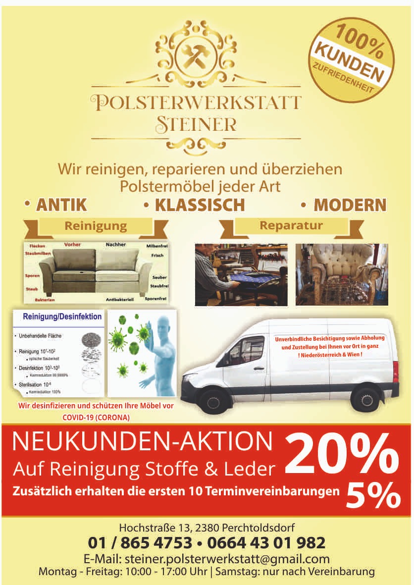 Polsterwerkstatt Steiner, Hochstraße 13 in Perchtoldsdorf