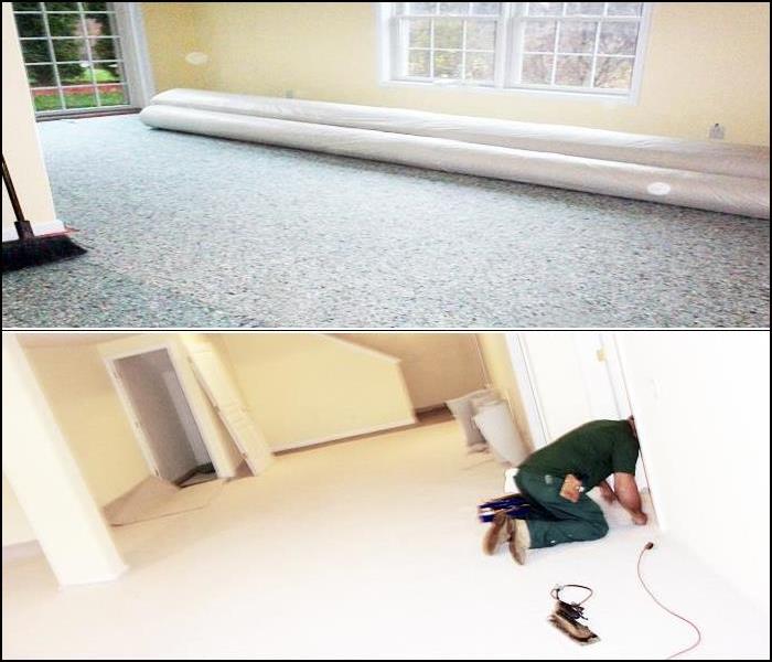Installation of New Carpeting After Basement Water Damage, in Totowa, NJ