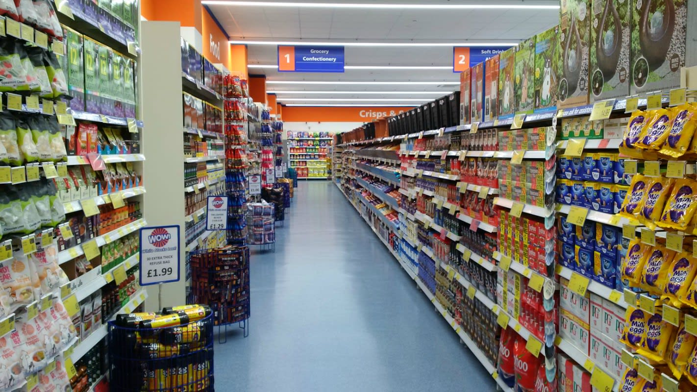 A first glimpse down one of the aisle in the new B&M Broomhall store.