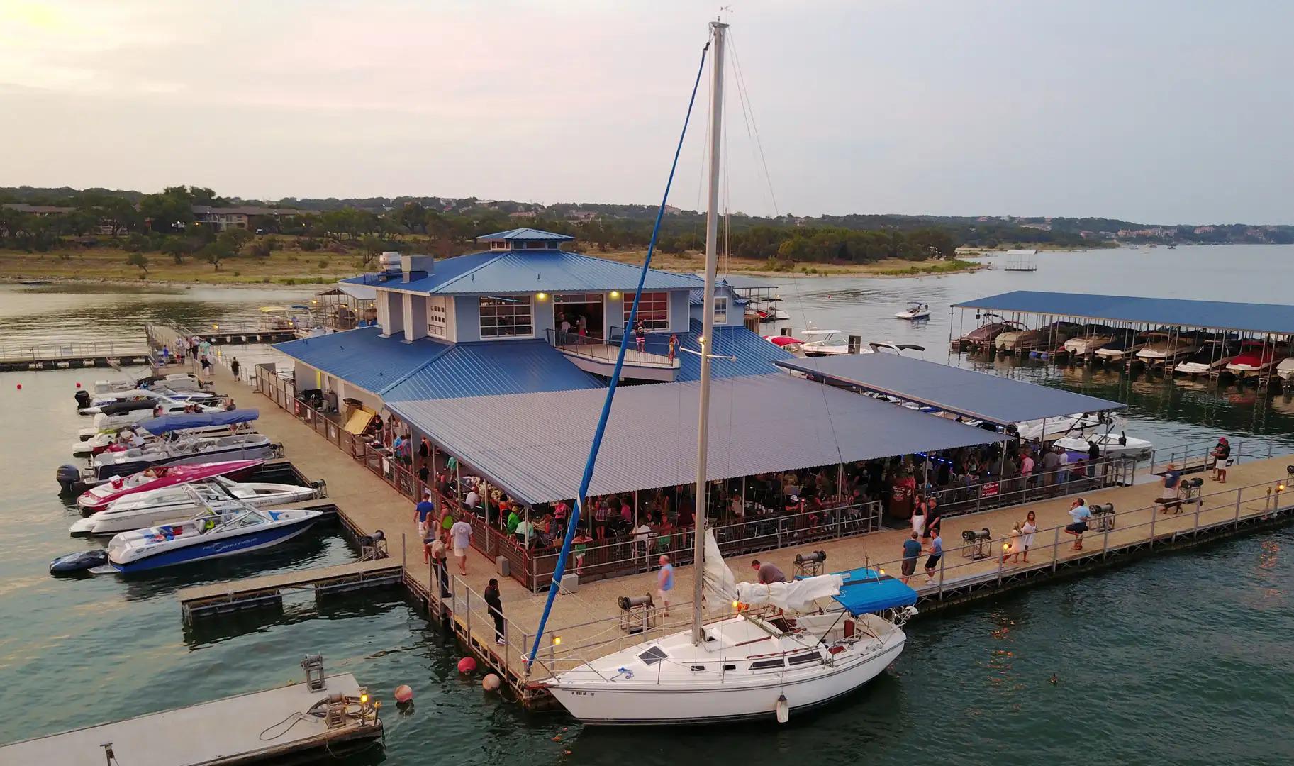 Captain Pete's Boathouse, Floating Restaurant and Fuel Dock on Lake Travis.