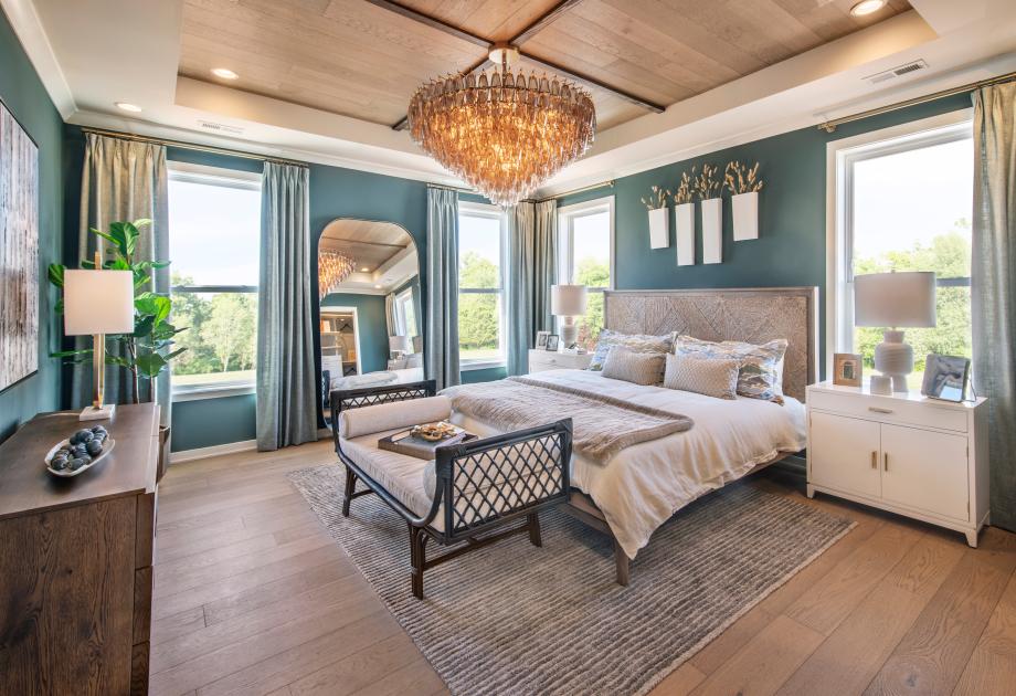 Luxurious primary bedroom suites with large walk-in closets