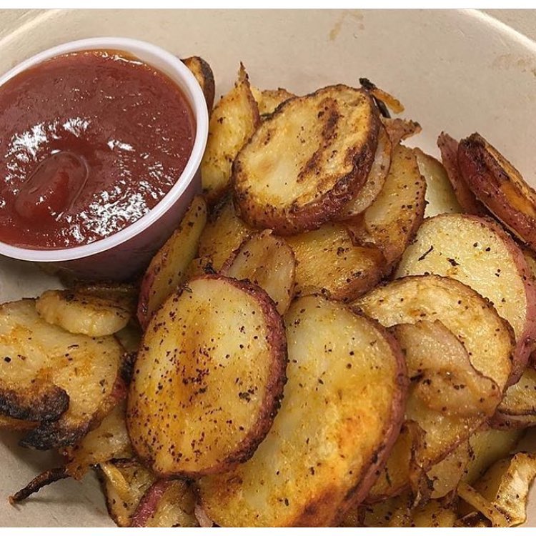 Grilled breakfast potatoes with Ketchipotle Burrito Beach Chicago (773)462-0190