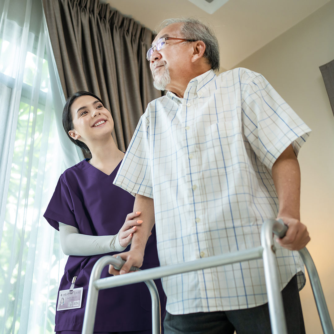 Nurse with hospice patient.