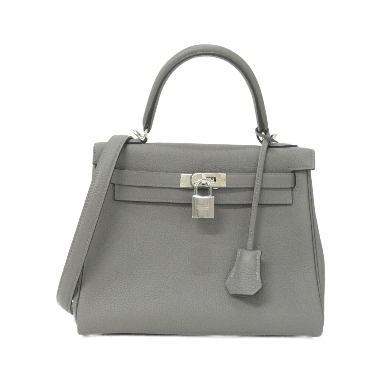 エルメス ケリー 25cm 044624CK トゴ GRIS MEYER シルバー金具 B刻印
