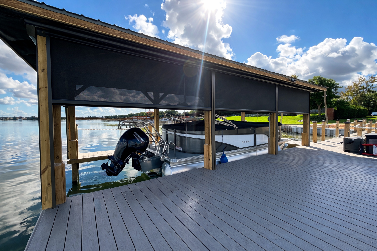 Boat Dock- Motorized Screens