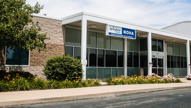 Exterior of single story medical office building in Springfield, Illinois