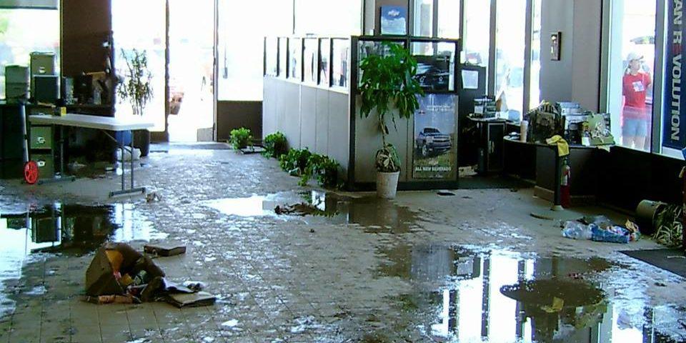 What a not so great situation for this office, standing water was discovered the next morning and SERVPRO was called out.