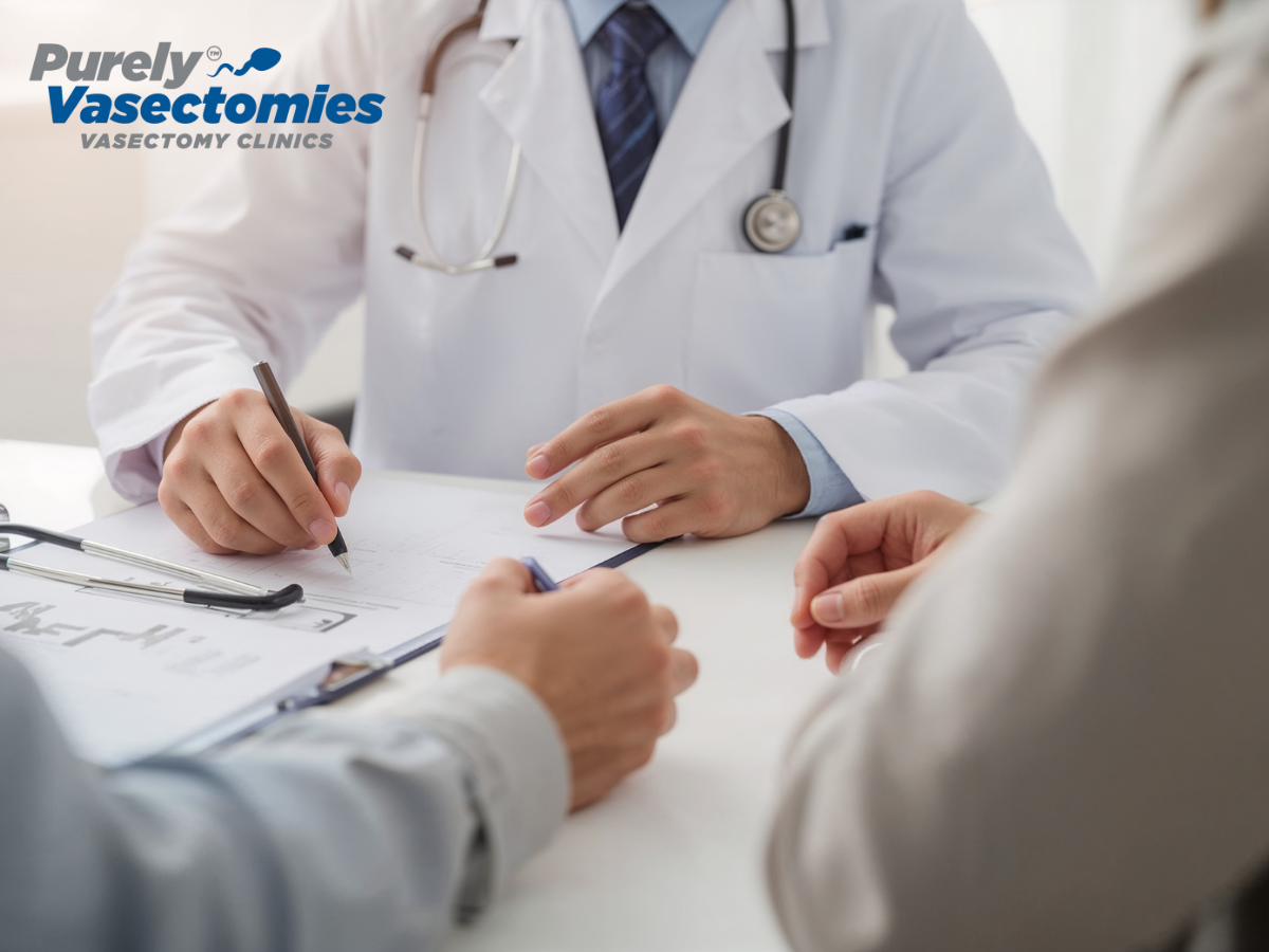 Board-certified vasectomy doctor consulting with a patient at our Scottsdale clinic