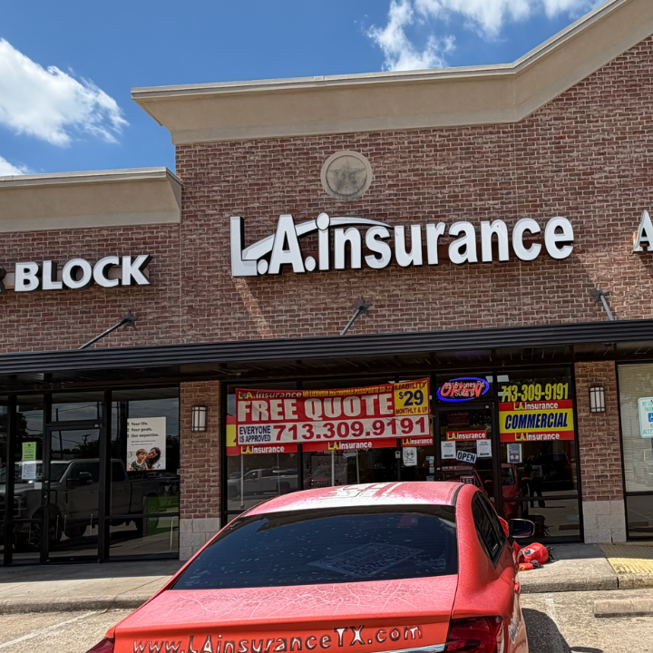 Exterior of the L.A. Insurance Agency located at 9516 Jones Rd in TX 