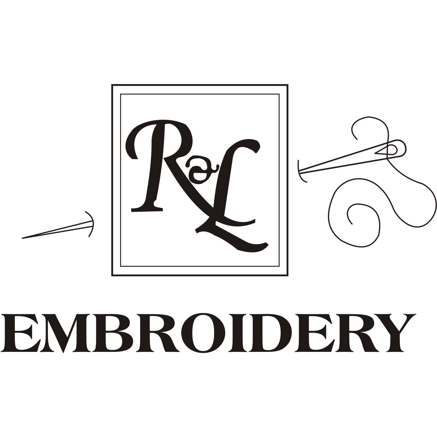 R  and  L Embroidery  and  Patches Logo