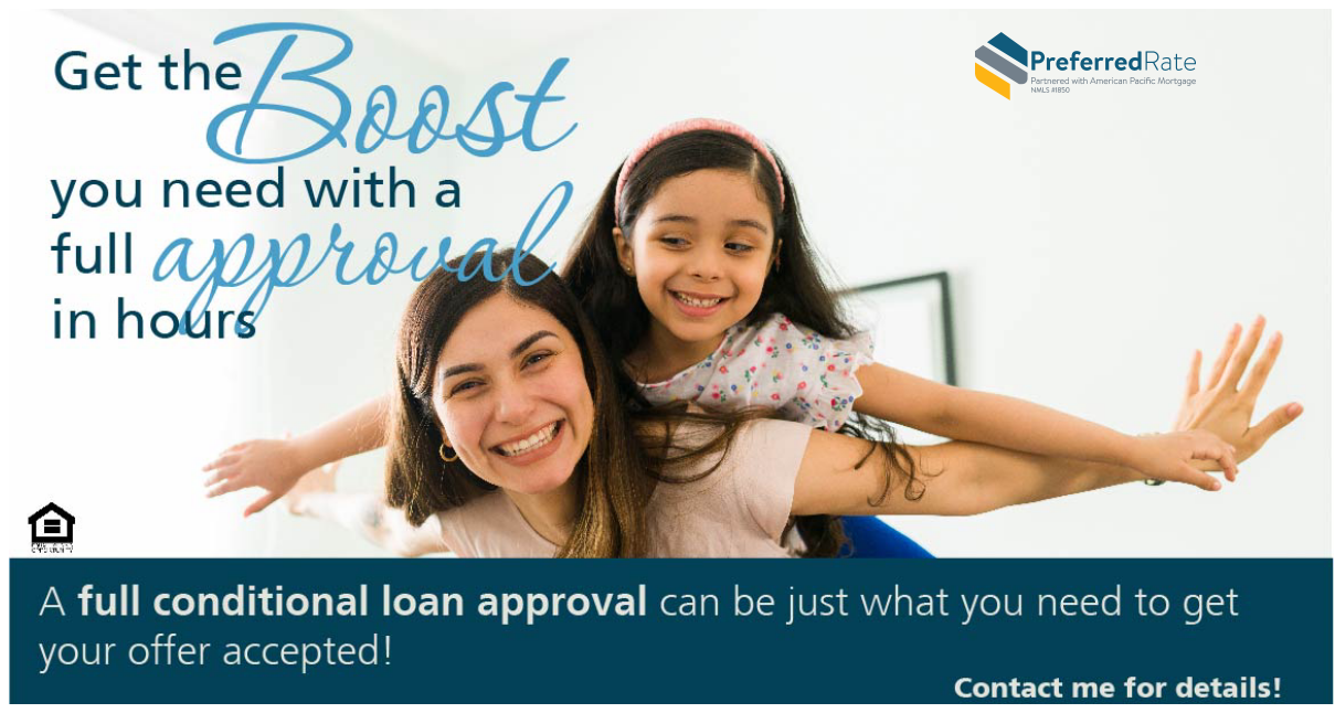What if you could get a loan approval in HOURS instead of days? Imagine the BOOST that would give to your offer to purchase a home! Our loan approval process has been streamlined and automated to give you just the boost you need to get you into your next home! Let's chat.