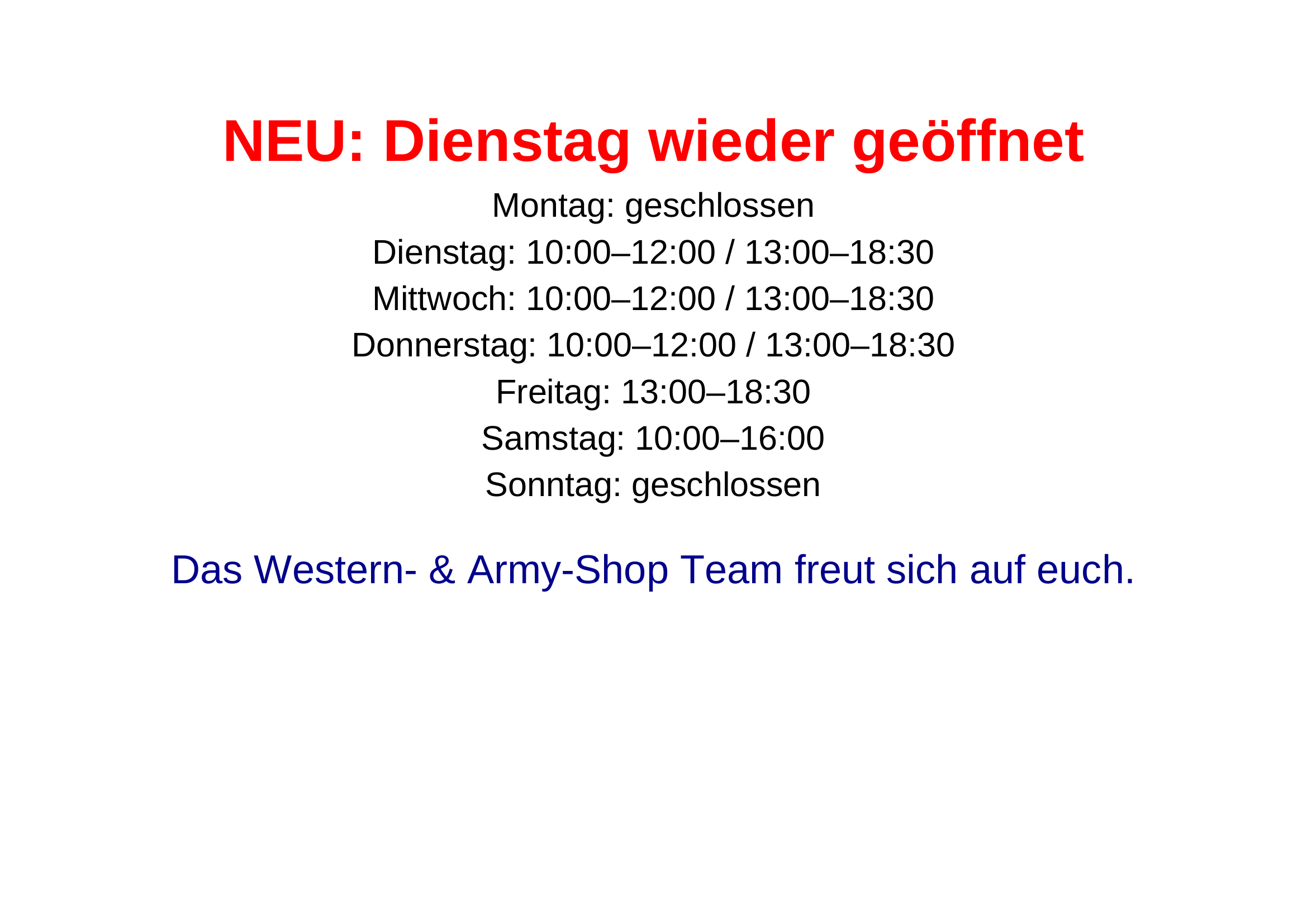 Bilder Western- und Army-Shop