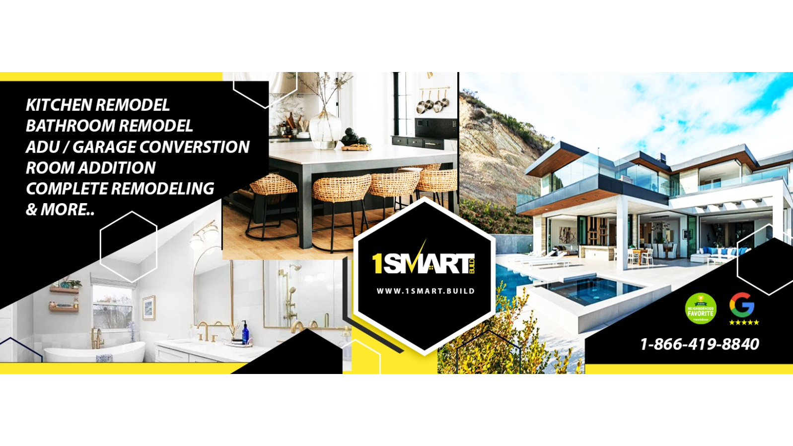 1 Smart Build - Construction Company,  Bathroom Remodeler, Kitchen Remodeler Los Angeles (866)419-8840