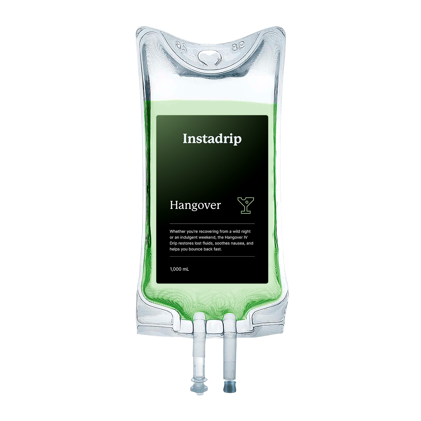 Instadrip Hangover IV therapy bag for fast hydration, nausea relief, and recovery.