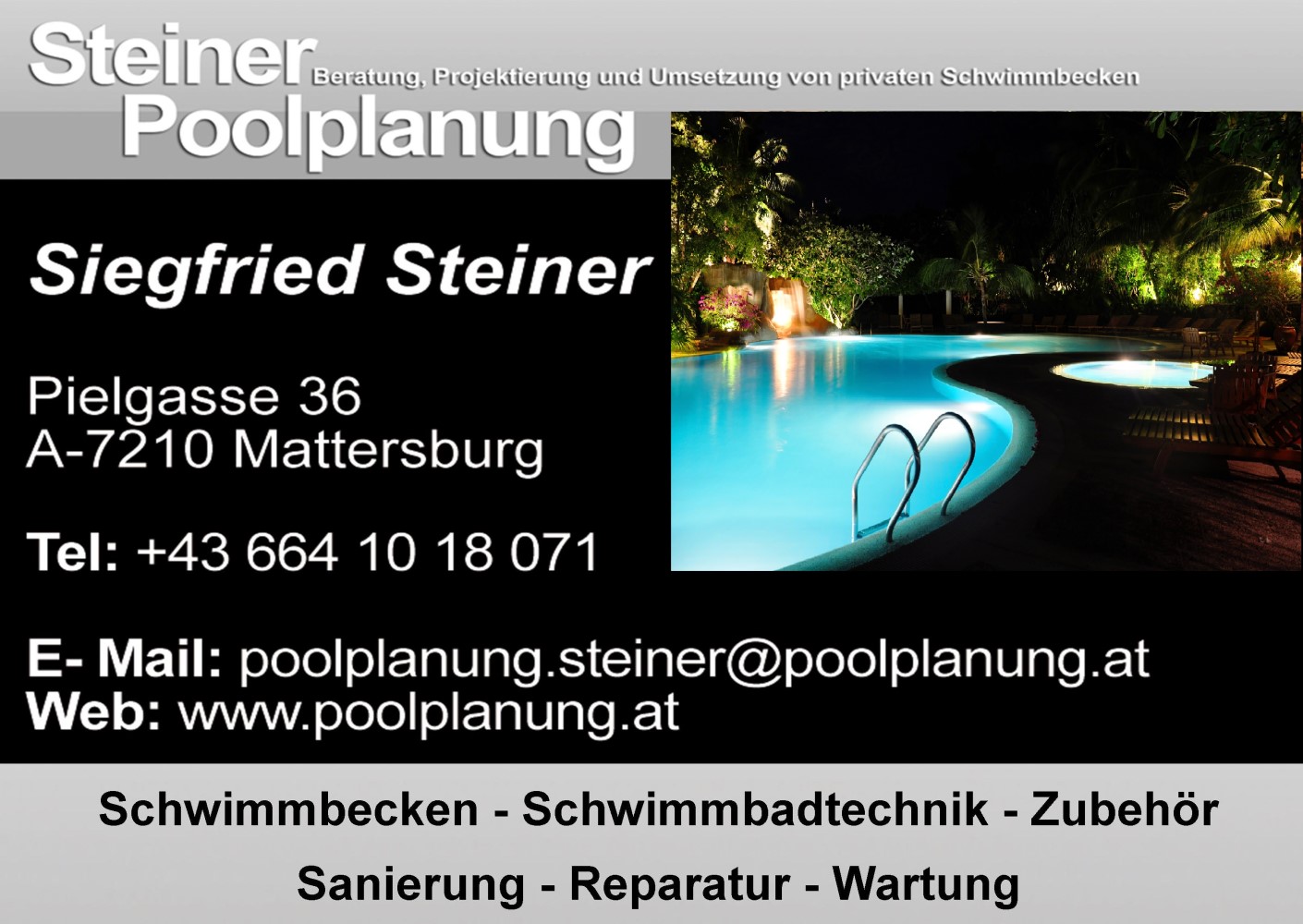 Bilder Steiner Siegfried - Schwimmbecken, Pools u Schwimmbadzubehör