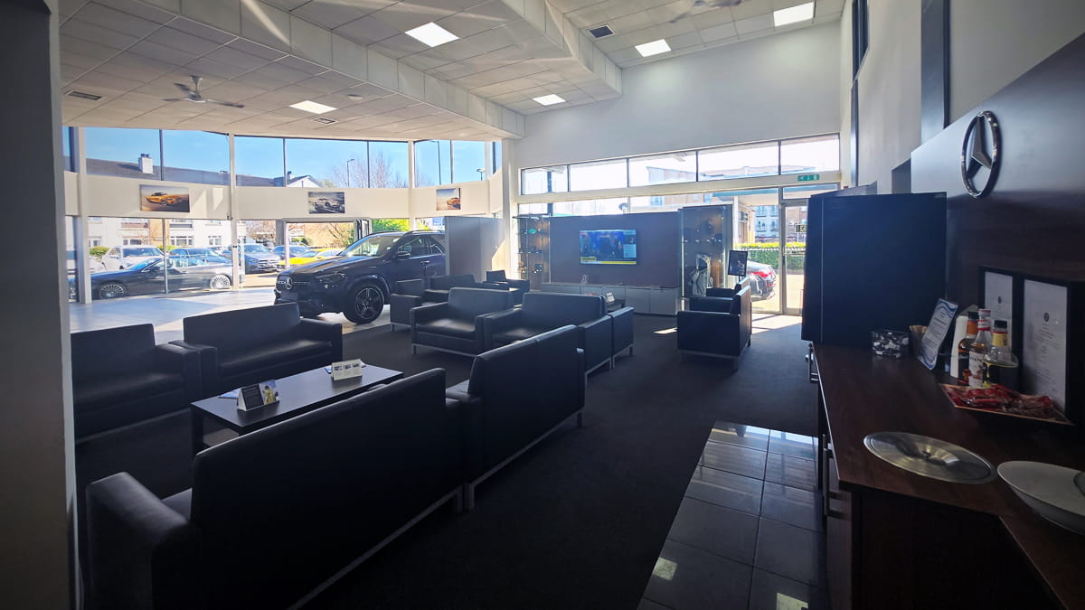 Stratstone Mercedes-Benz of Giffnock Dealership Interior Showroom Waiting Area