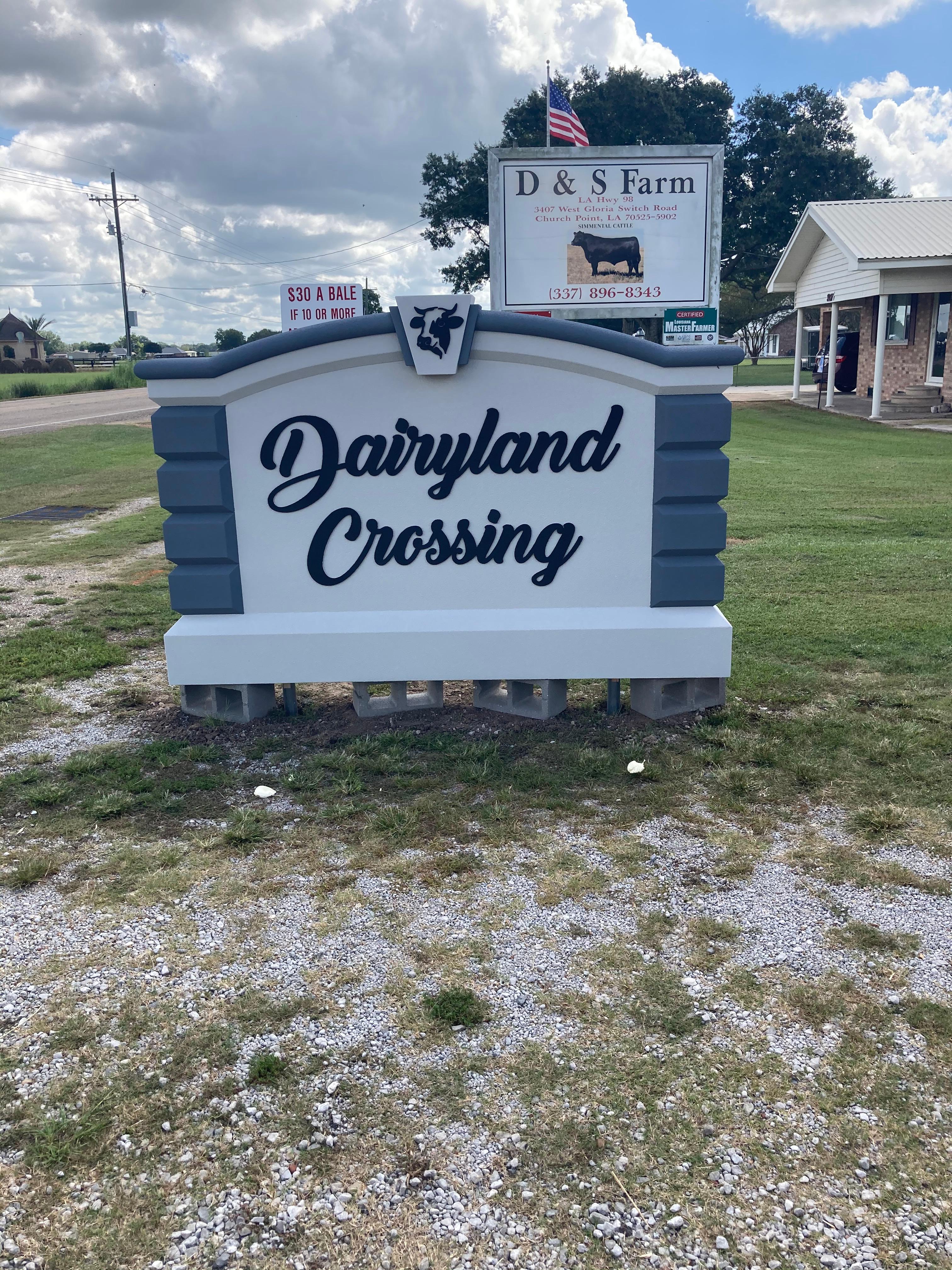 Dairyland Crossing sign design