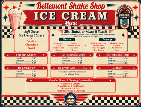 THE BELLEMONT SHAKE SHOP