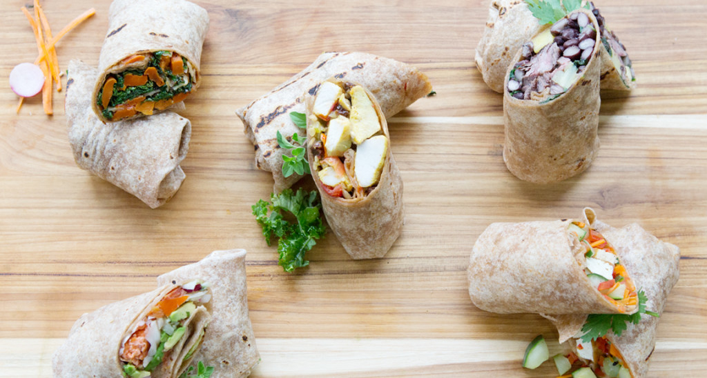 All of our wraps served in whole wheat tortillas, gluten-free wraps, or lettuce wraps.