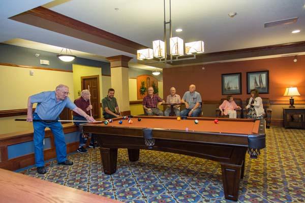 At Arbor Lakes Senior Living, we offer a variety of services and programs tailored to our residents direct needs. We offer a variety of entertainment features including, billiard tables, movie theatre, and much more – all within our building.