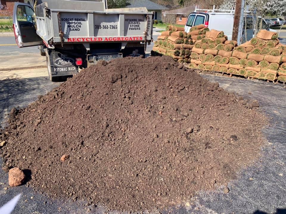 Topsoil delivery for a client installing sod. Good time of year to start improving your lawn.