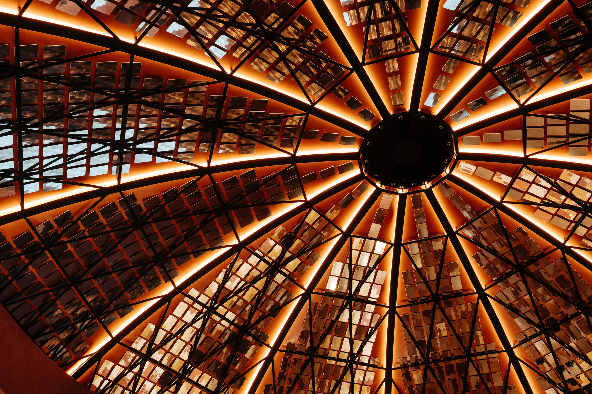 Astrodome-inspired ceiling entryway 