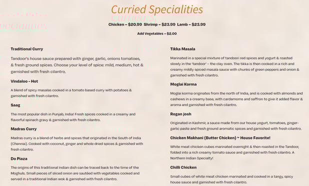 Images Tandoor Fine Indian Cuisine